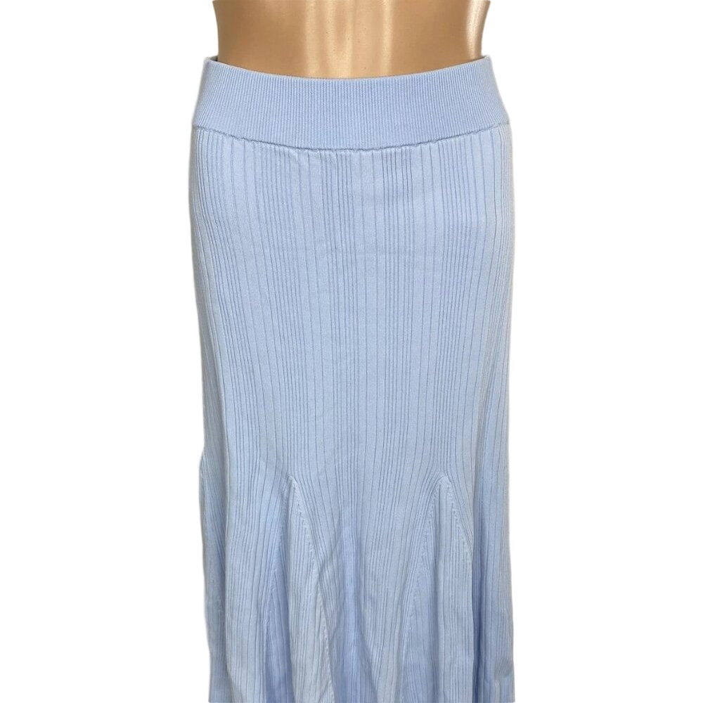 New Cara Cara Women's Dara Ribbed Knit Elegance Skirt Sky Blue Size S